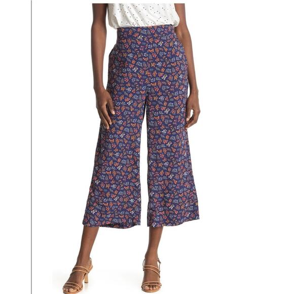 MADEWELL High Waisted Wide Leg Blue Pants Large - Picture 1 of 5